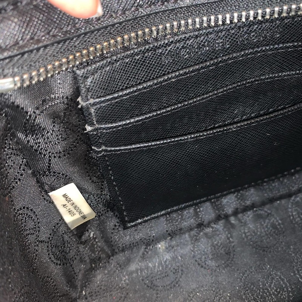 Michael Kors Mini Bag Striped Crossbody Black Violet Messenger Selma - Picture 6 of 14